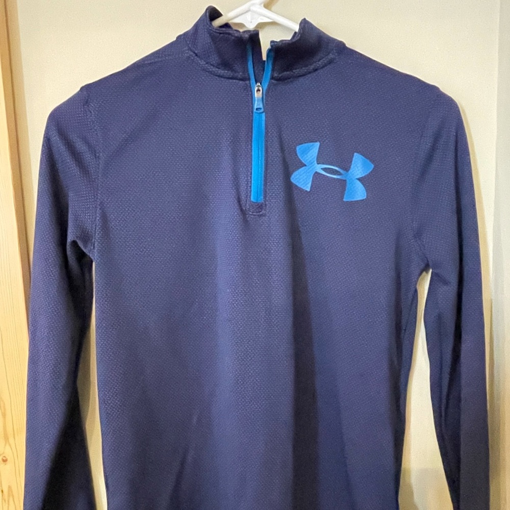 Navy Boys Under Armour 1/4 zip long sleeve